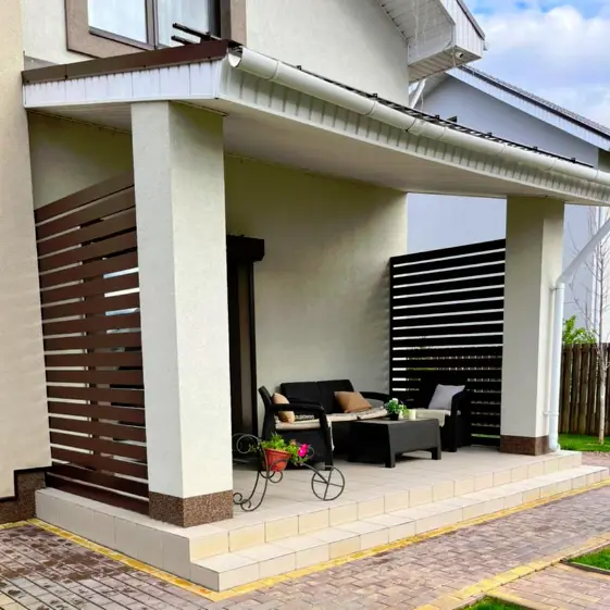 Входная группа из металло планкена RAL8017 Шоколад