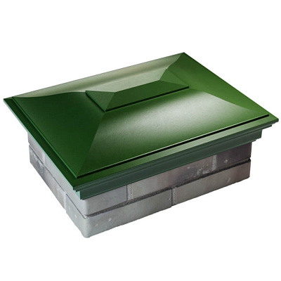 Колпак ZKING МОНБЛАН 520х385мм Зеленый на столб 2х1.5 кирпича