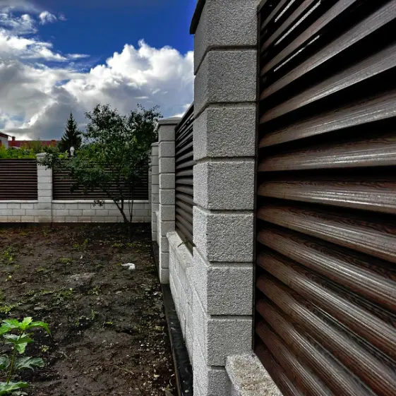 Забор Еврожалюзи Темный Каштан 3D Принтек двусторонний