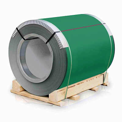 Рулон стали полиэстер RAL6029 Зеленая Мята 0.45х1250мм закрытый