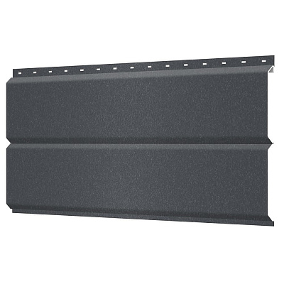 Сайдинг металлический ЕВРО-БРУС под брус RAL7024 Серый Графит Rooftop Бархат 0.50мм фото Центр Металлокровли