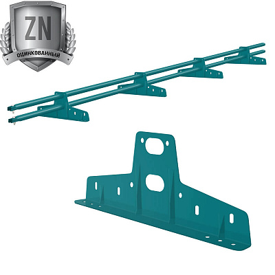 Снегозадержатель трубчатый СТАНДАРТ 45х25мм 3 метра 4 опоры RAL5021 Морская волна