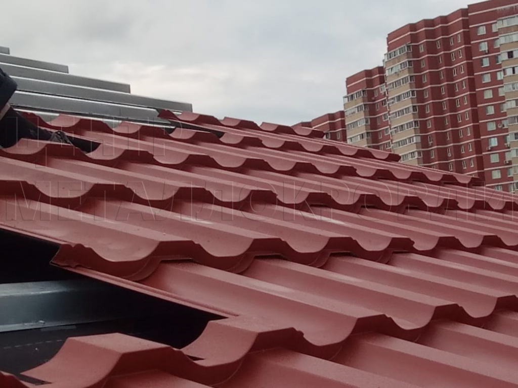 Металлочерепица Геркулес 8004 терракотовый Стальной Бархат от Центра Металлокровли в Туркестане