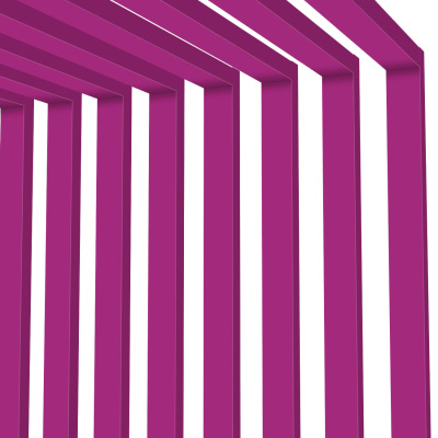 Декоративная рейка металлическая RAL4006 Пурпурный на стенах и потолке в сборе